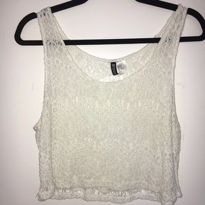 White HM Lace Tank